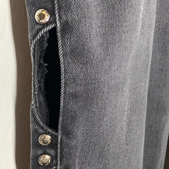 Vintage Lawman Cut Out Sides Studded Slim Fit Western Jeans Black VTG Size 7 - Picture 5 of 11